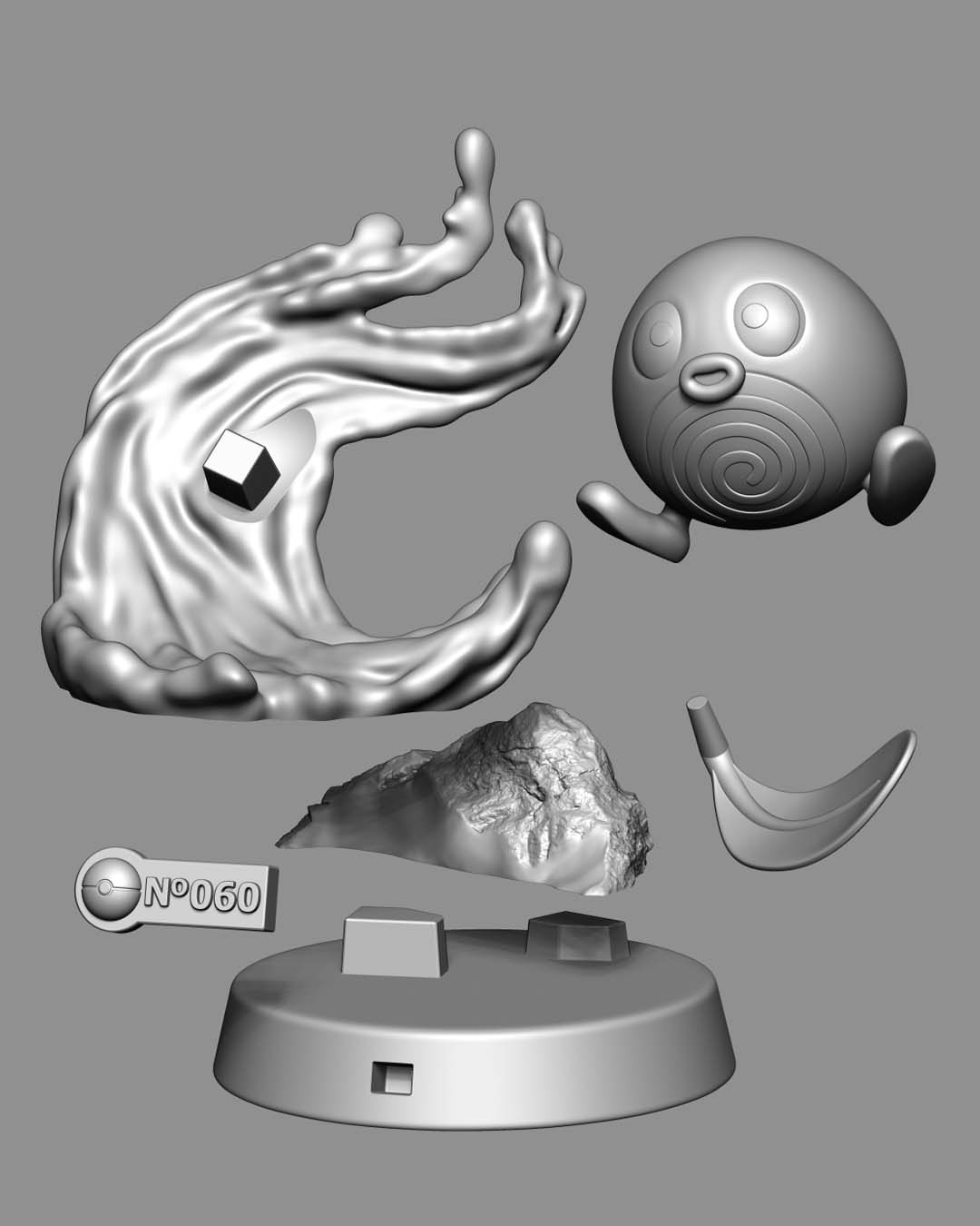 蚊香蝌蚪 寶可夢(mèng)3D打印模型