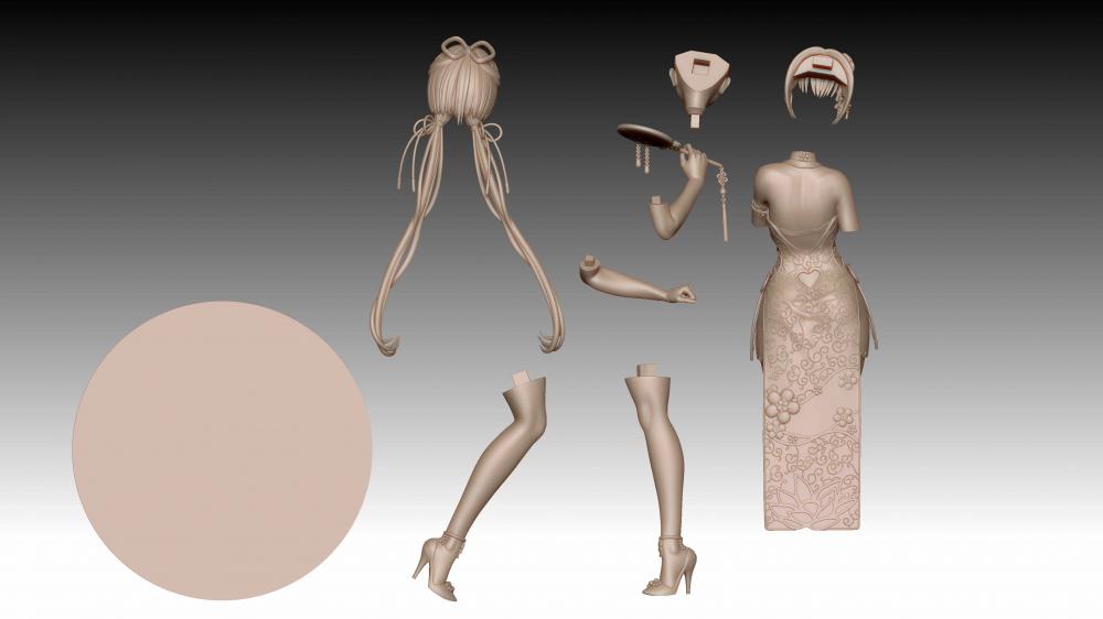 洛天依3D打印模型