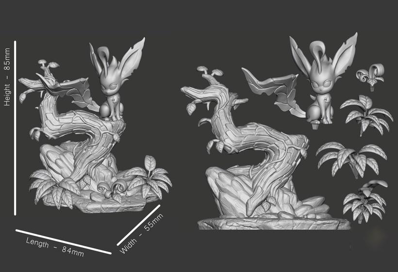 葉伊布3D打印模型