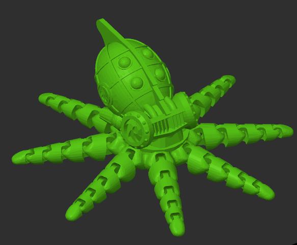 賽博朋克 蒸汽機(jī)械烏賊3D打印模型