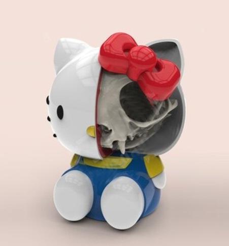 Hello Kitty 半骷髏 骷髏凱蒂貓3D打印模型