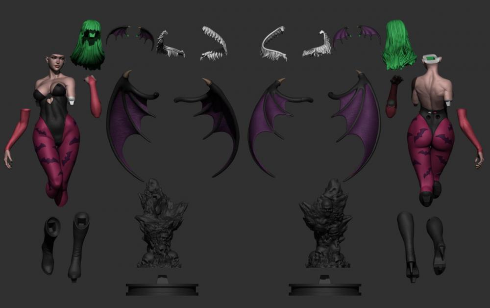 惡魔戰(zhàn)士 莫妮卡 雙體3D打印模型