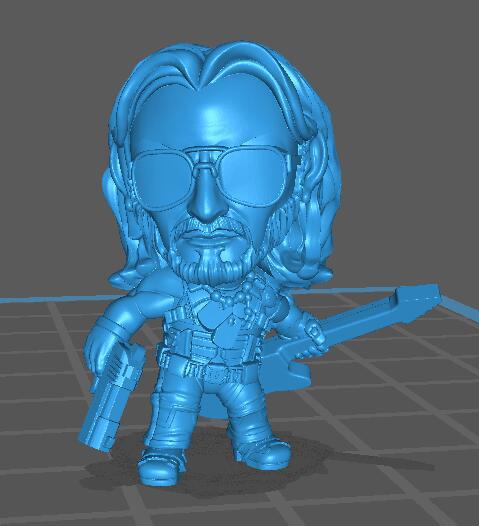 賽博朋克2077強(qiáng)尼銀手Q版3D打印模型