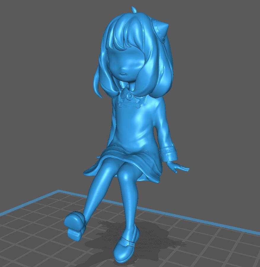 坐姿阿尼亞3D打印模型