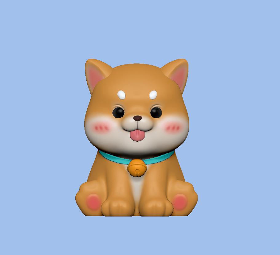 四只可愛狗狗3D打印模型