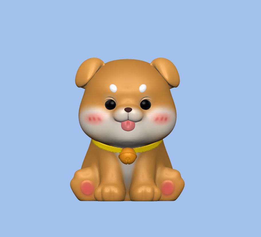 四只可愛狗狗3D打印模型