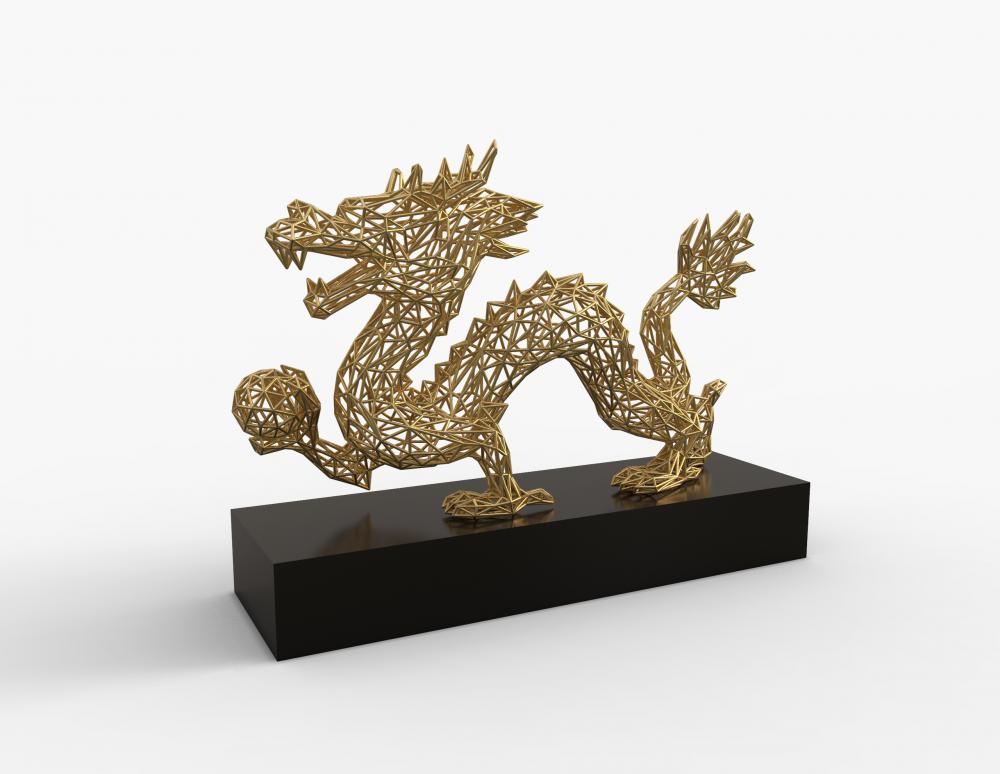 鏤空藝術品-龍3D打印模型