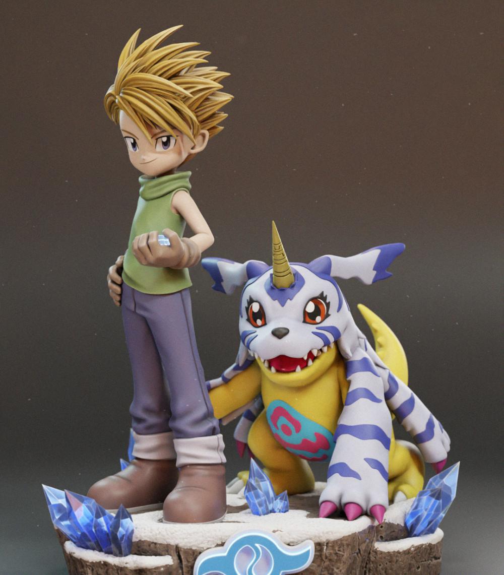 數(shù)碼寶貝 大和與加布獸3D打印模型