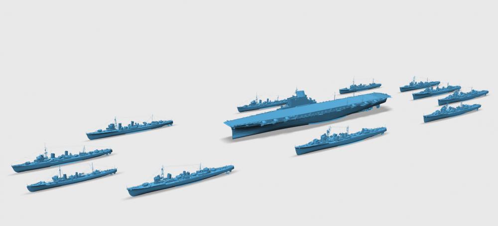 航母艦隊(duì)3D打印模型