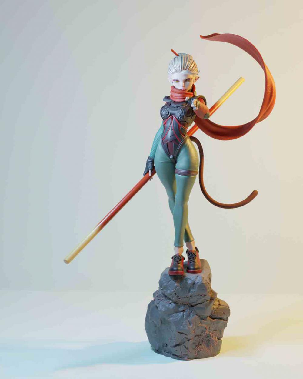 美猴王 萌娘形態(tài)3D打印模型