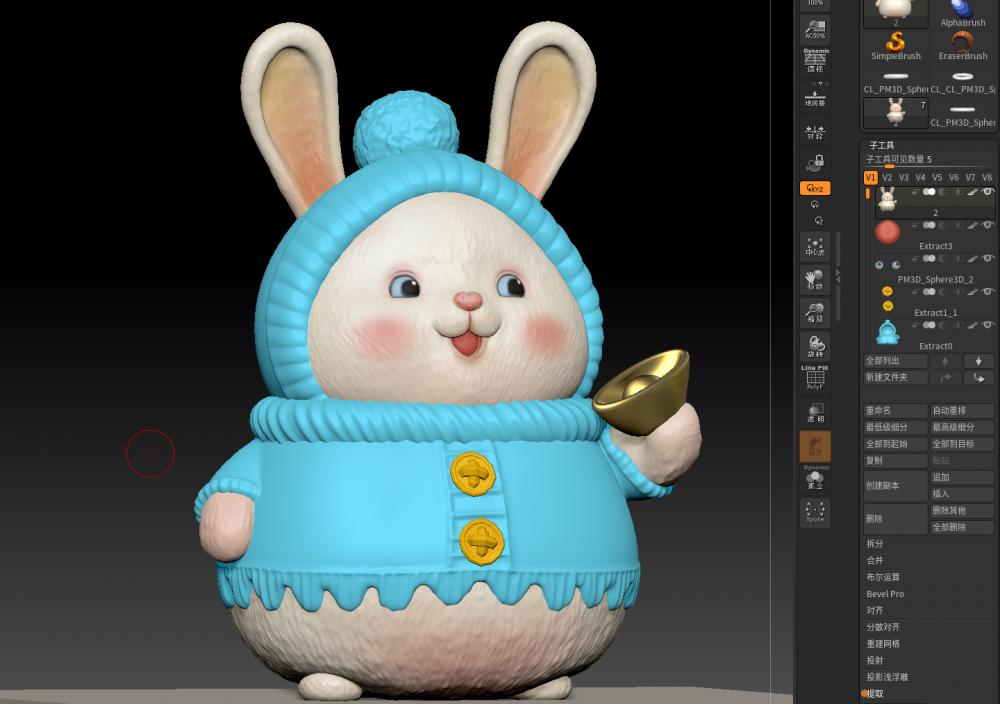 兔年大吉-可愛(ài)兔3D打印模型