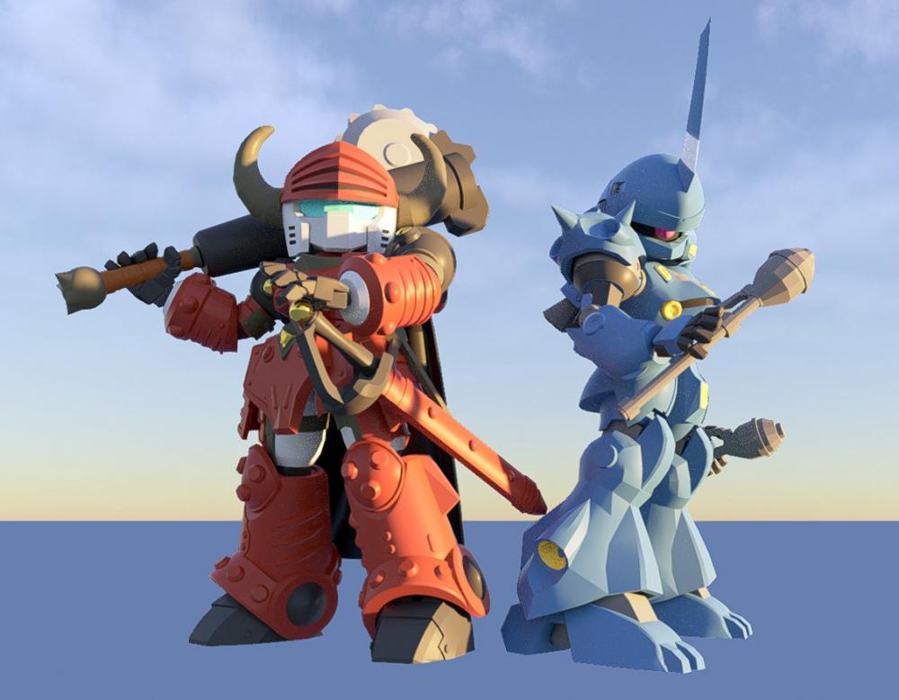 SD 京寶梵+京寶梵騎士改件+鋼加農(nóng)騎士3D打印模型