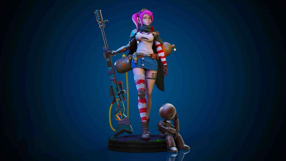 戰(zhàn)爭(zhēng)女孩3D打印模型