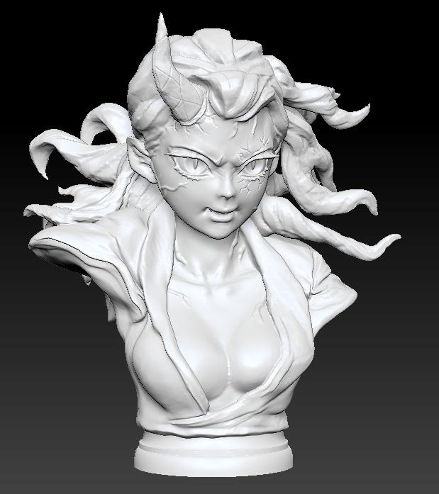 鬼滅之刃-彌豆子半身像3D打印模型