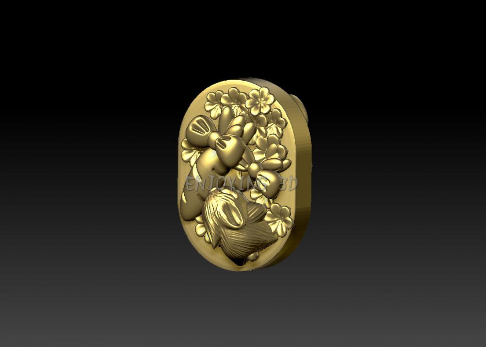 趴趴兔-吊墜3D打印模型