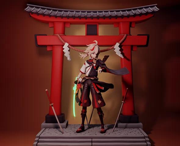 原神 楓原萬葉 拆分+場景3D打印模型