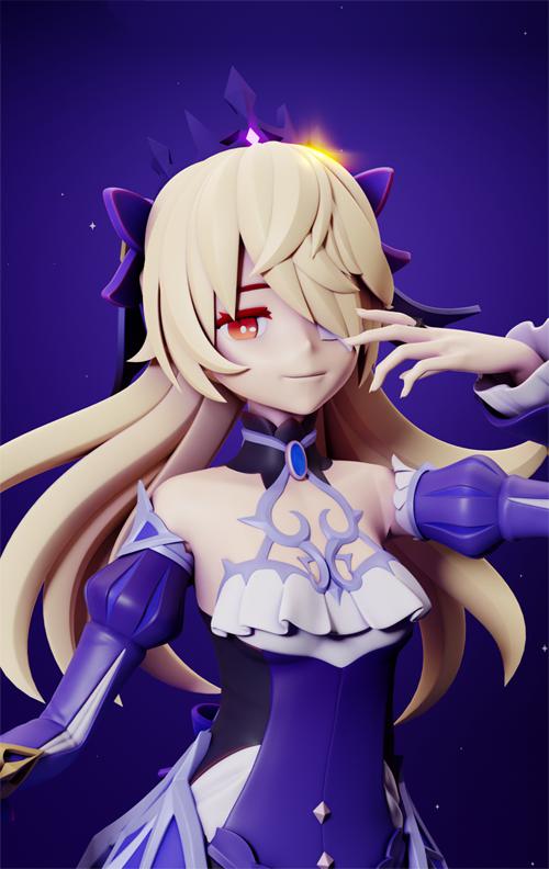 原神 菲謝爾新服裝 拆分3D打印模型