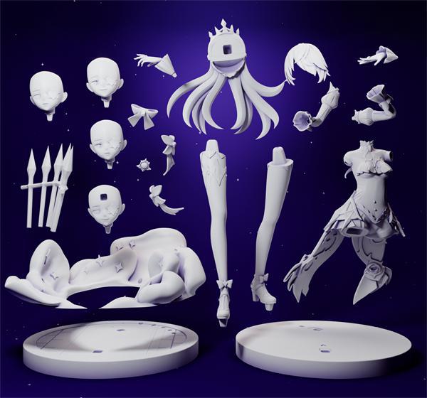 原神 菲謝爾新服裝 拆分3D打印模型