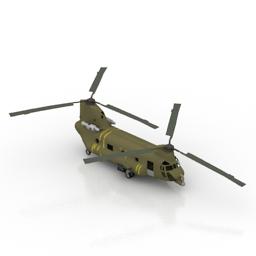 CH-47Chinook運輸直升機3D打印模型