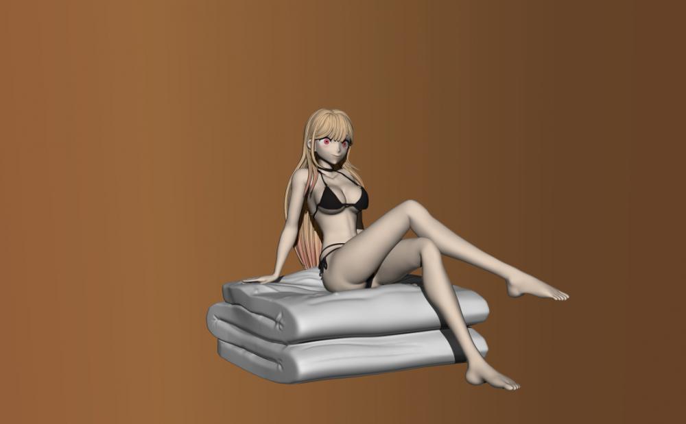 喜多川海夢坐姿3D打印模型