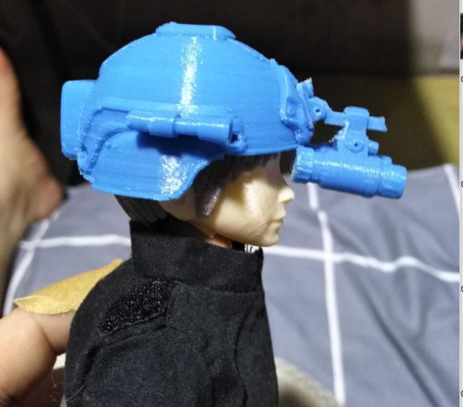 1/6兵人戰(zhàn)術(shù)頭盔+夜視儀模型3D打印模型