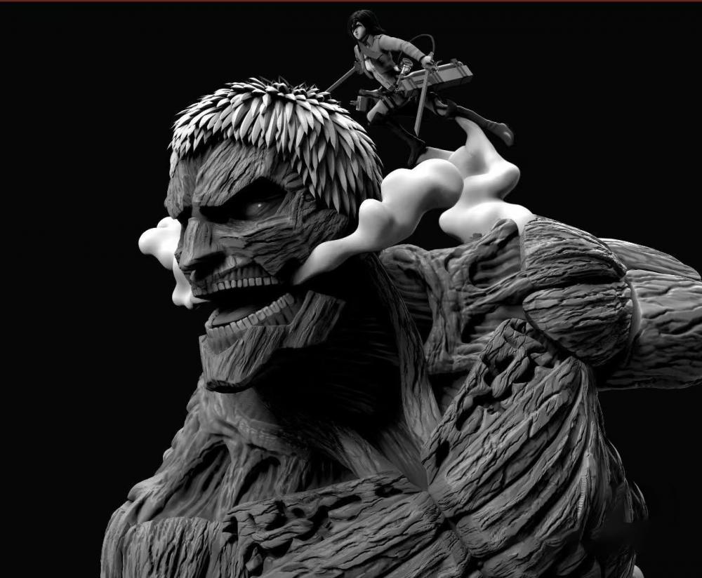 鎧之巨人vs三笠3D打印模型