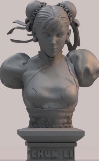街霸 春麗 胸像3D打印模型