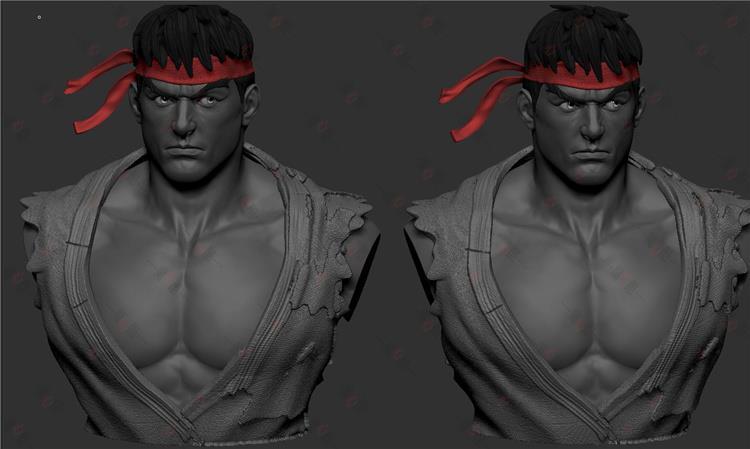 街頭霸王 隆 胸像3D打印模型