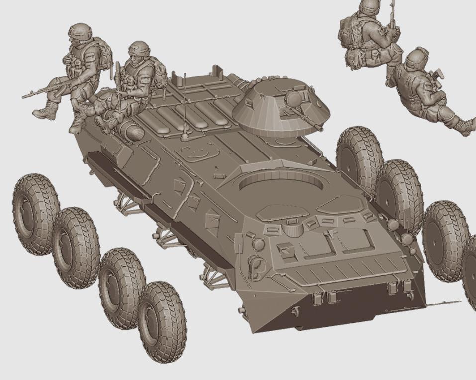 BTR-80裝甲輸送車3D打印模型