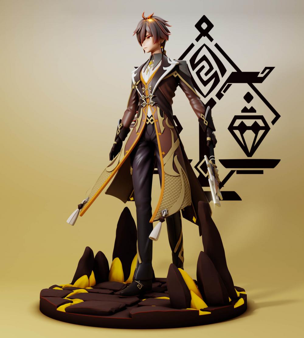 原神 鐘離3D打印模型