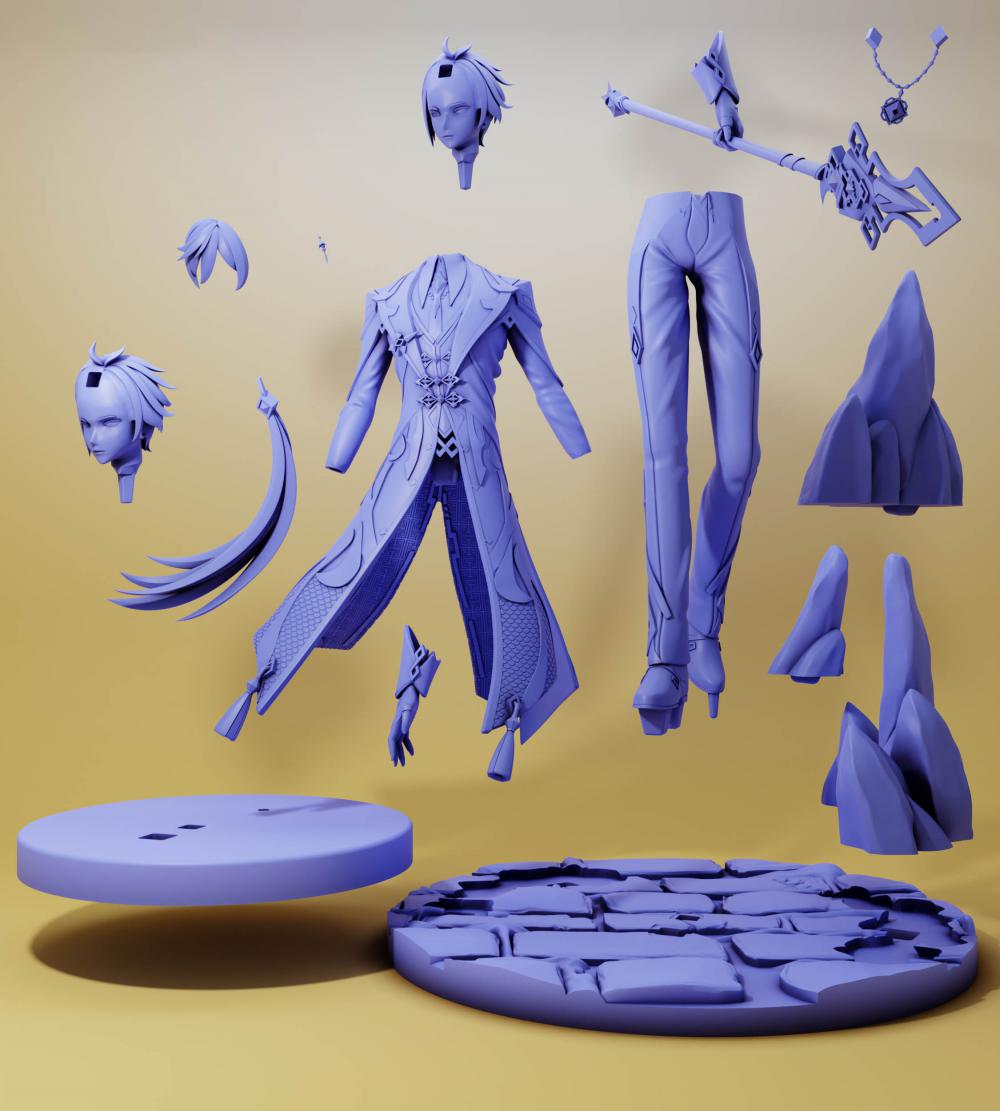 原神 鐘離3D打印模型