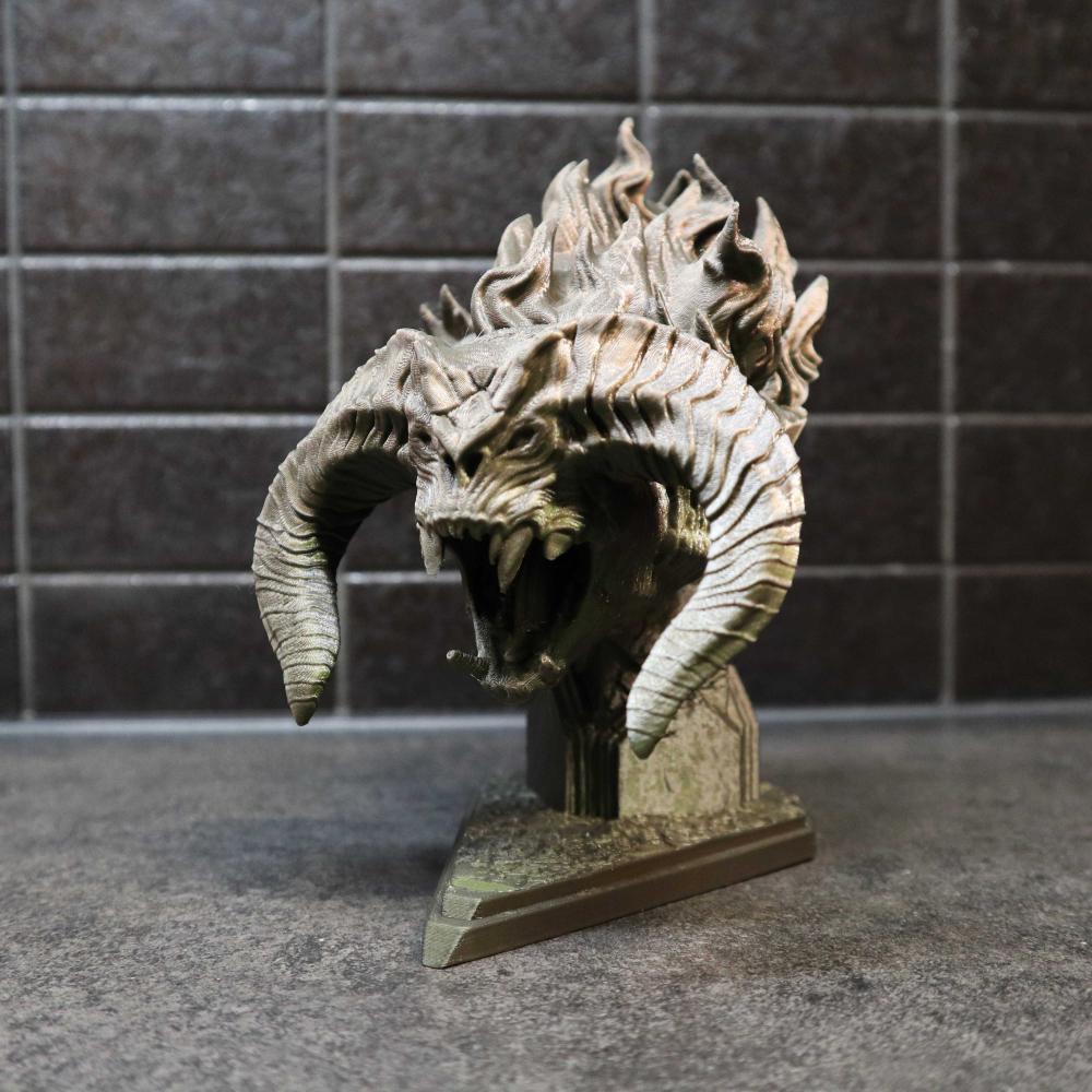 炎魔胸雕 帶底座3D打印模型