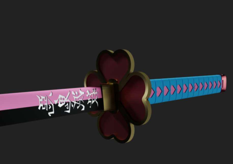 鬼滅之刃 甘露寺蜜璃 日輪刀3D打印模型