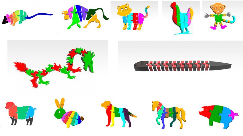 能活動的12生肖3D打印模型