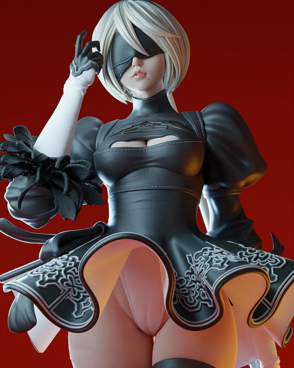 尼爾新紀(jì)元2B雙版本3D打印模型