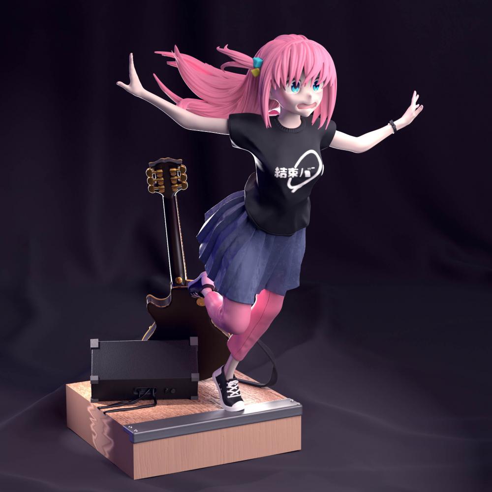 后藤一里 孤獨(dú)搖滾!3D打印模型