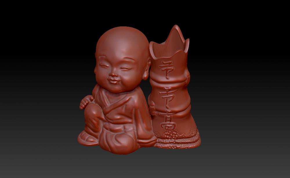 小和尚節(jié)節(jié)高升-花器 (花瓶)3D打印模型