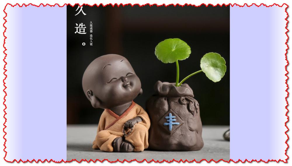 小和尚豐衣足食-禪意小花瓶3D打印模型