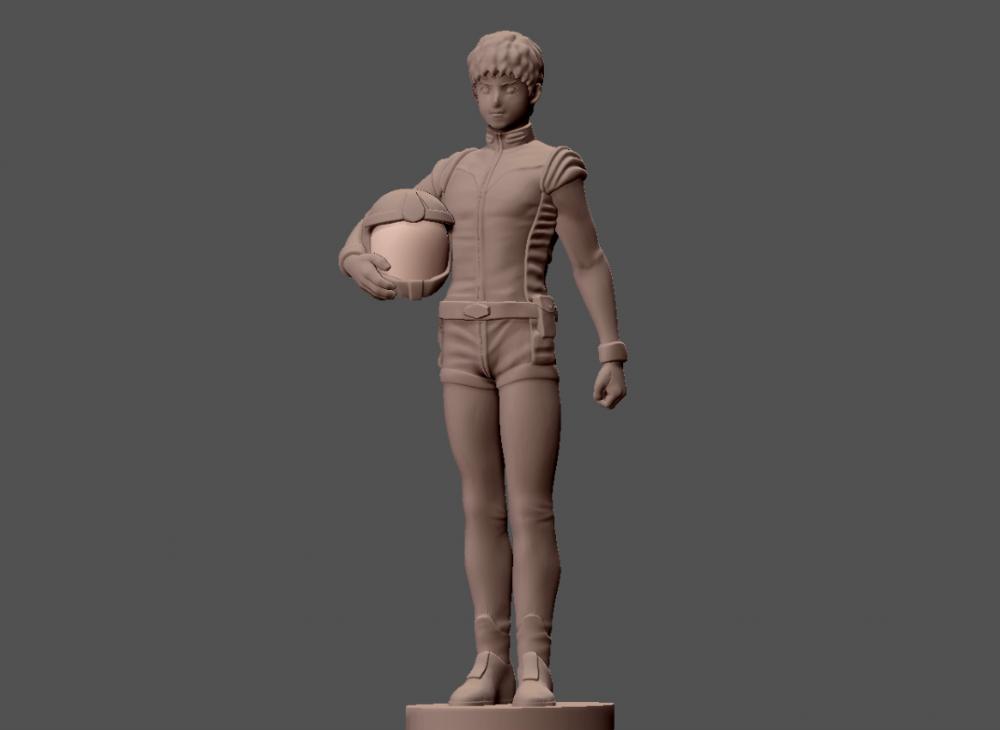 高達(dá)0079 阿姆羅 抱頭盔站立 聯(lián)邦機(jī)師服3D打印模型