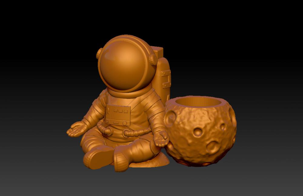 太空人宇航員筆筒 1-23D打印模型