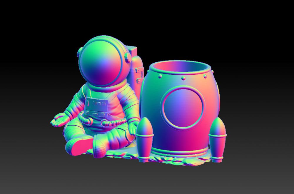 太空人宇航員筆筒 2-13D打印模型