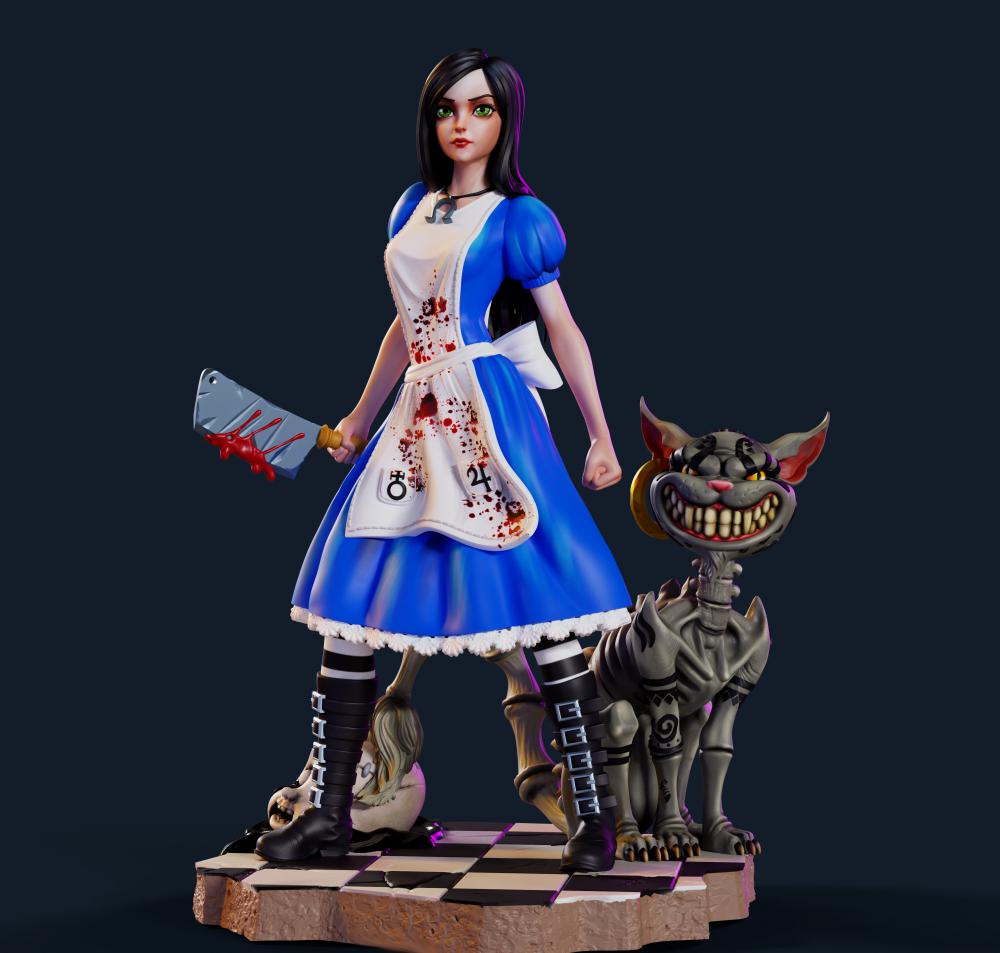 愛(ài)麗絲 瘋狂回歸 雙版本3D打印模型