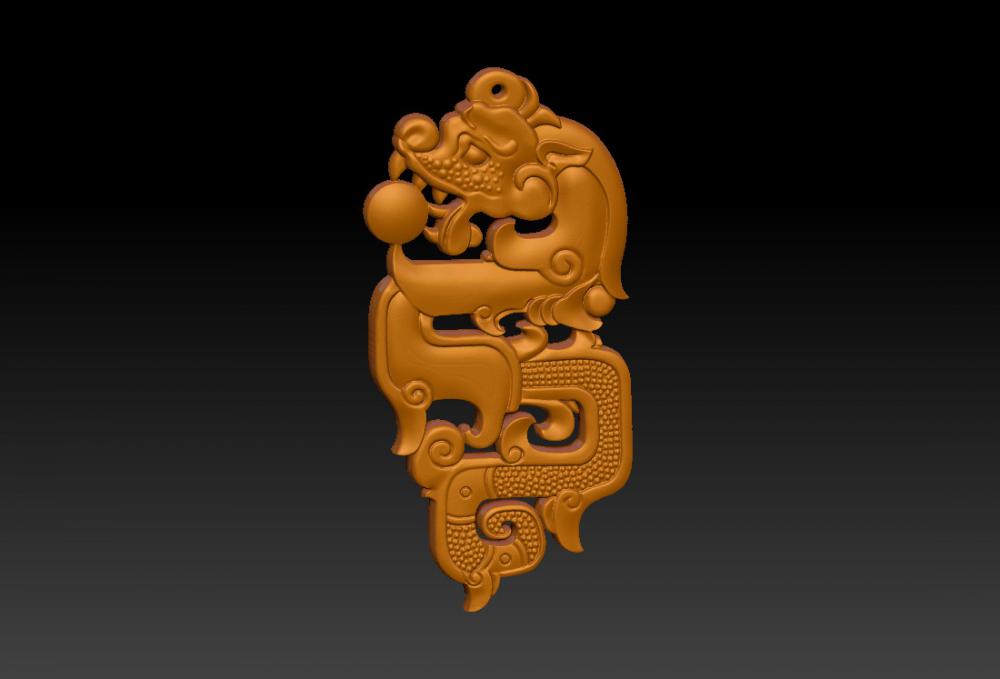 龍符吊墜-吊牌3D打印模型