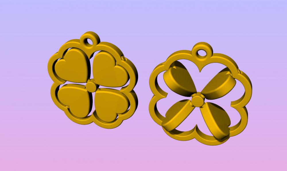 愛心幸運(yùn)吊墜3D打印模型