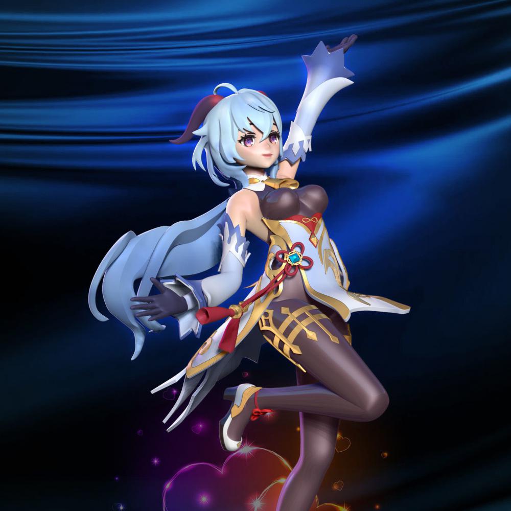 甘雨 帶底座3D打印模型