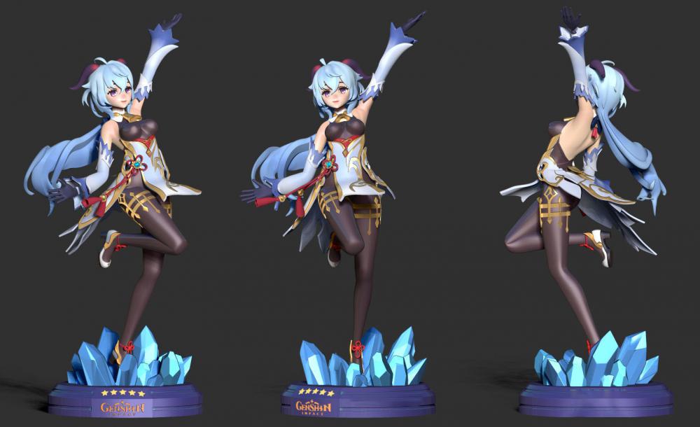 甘雨 帶底座3D打印模型