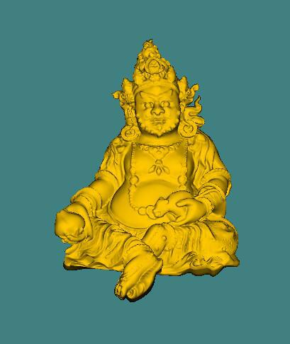 黃財神佛像3D打印模型