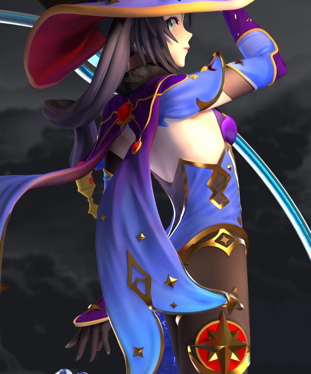 原神 莫娜 水地臺魔法環(huán)版3D打印模型