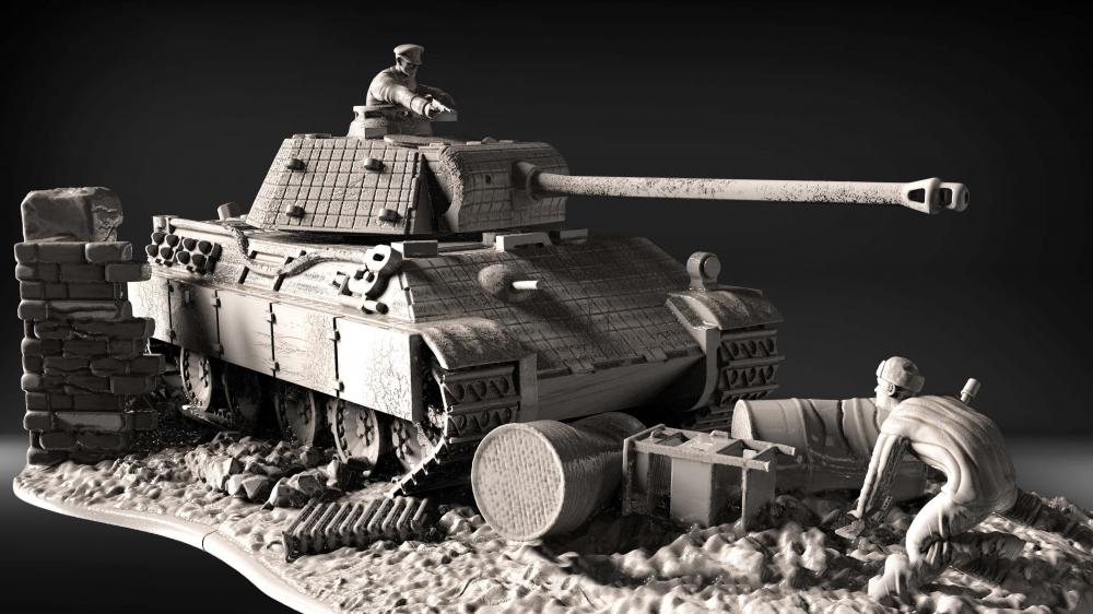 黑豹坦克的最后一戰(zhàn)3D打印模型