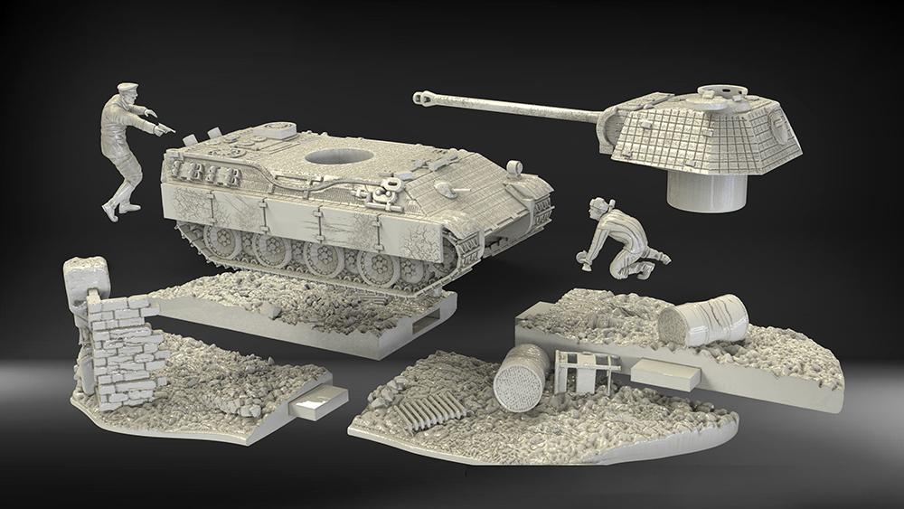 黑豹坦克的最后一戰(zhàn)3D打印模型